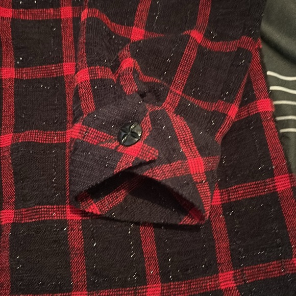 Sparkly Red Plaid Button Up - Picture 2 of 5